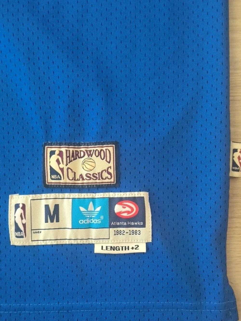 adidas Blue and Green Atlanta Hawks Pistol Pete #44 Hardwood Classics Jersey
